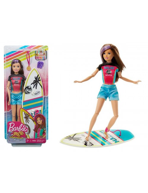 Barbie Lalka Surferka GHK46 Siostra Skipper z deską surfingową Dreamhouse Adventures