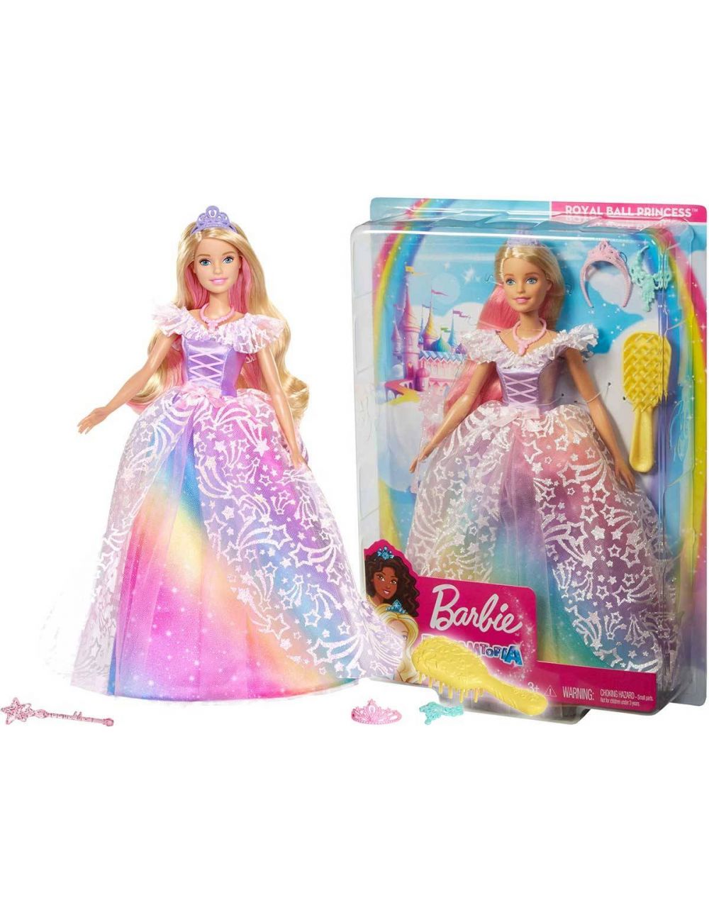 Barbie Lalka Magiczna Księżniczka GFR45 z akcesoriami Dreamtopia
