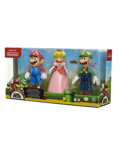 Super Mario Mushroom Kingdom Luigi Peach Mario 3 figurki 64511-4L