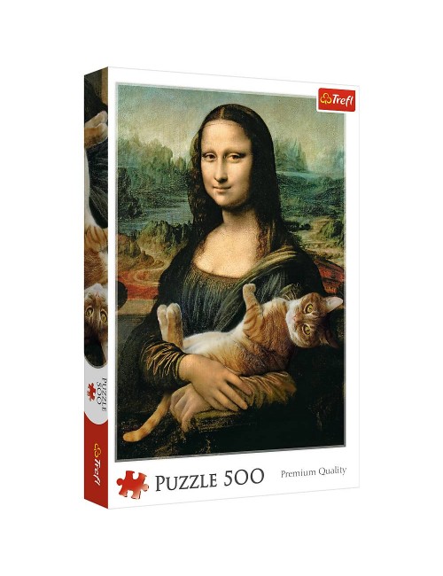 Trefl Puzzle 500el Mona Lisa i kot mruczek 37294