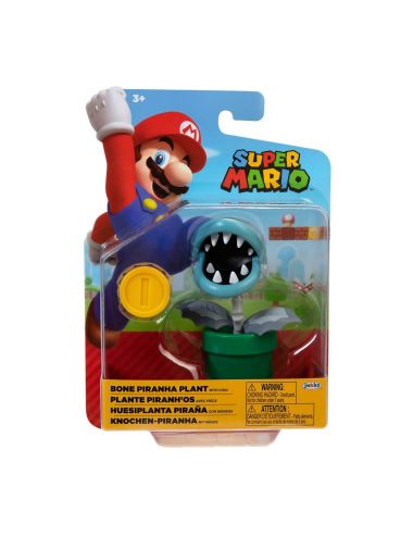 Super Mario Bone Piranha Plant figurka i moneta 10 cm 403114