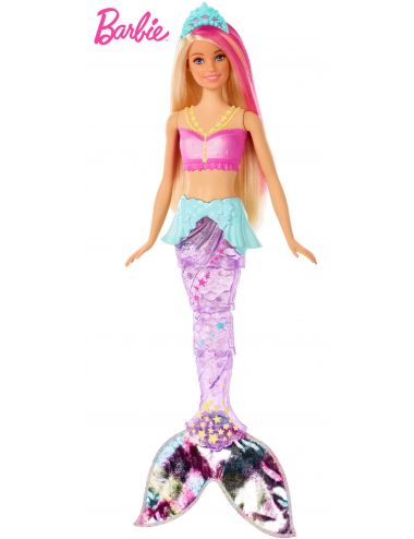 Barbie Lalka Magiczna Syrenka ze Świecącym Ogonem GFL82
