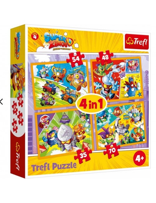 Trefl Puzzle 4 w 1 Super Zings Bohaterowie serii 4 34343