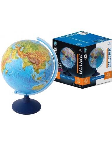 Globus Interaktywny 21 cm z Mapą Fizyczną i Polityczną oraz Aplikacją