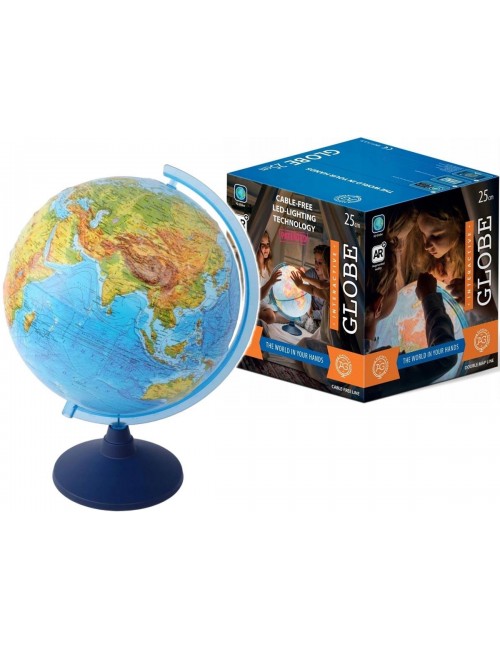 Interaktywny Globus 25 cm z Mapa Fizyczną i Polityczną oraz Aplikacja