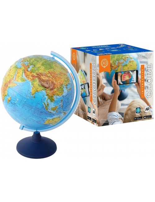 Interaktywny Globus 32 cm z Mapą Fizyczną i Polityczną oraz Aplikacją