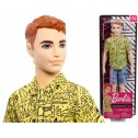 Barbie Lalka Fashionistas GHW67 Stylowy Ken w neonowej koszuli