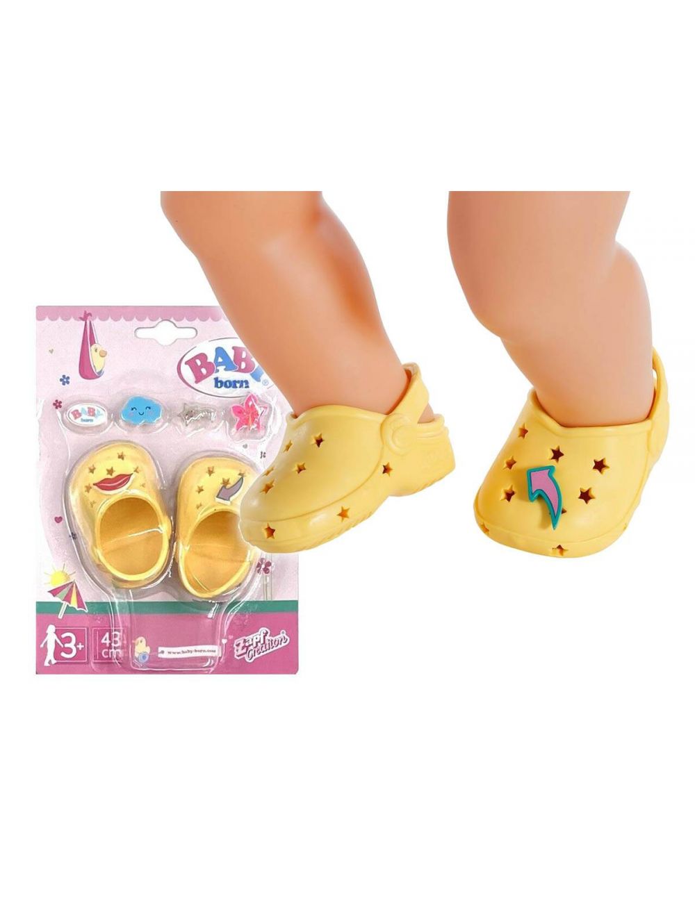 Baby Born buciki crocsy z przypinkami żółte 828311