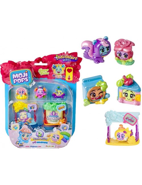 Moji Pops Adventures Two Team 4 Figurki Sparkling 2 Chatki Blister