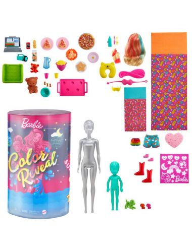 Barbie Color Reveal Niespodzianka w Tubie 50el Piżama Party GRK14