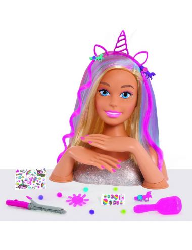 Barbie Głowa Blond do Stylizacji Glitter Deluxe 63575