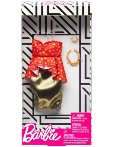 Barbie Ubranko dla Lalki Sukienka ze Złotym Dołem Modne Kreacje GHW81