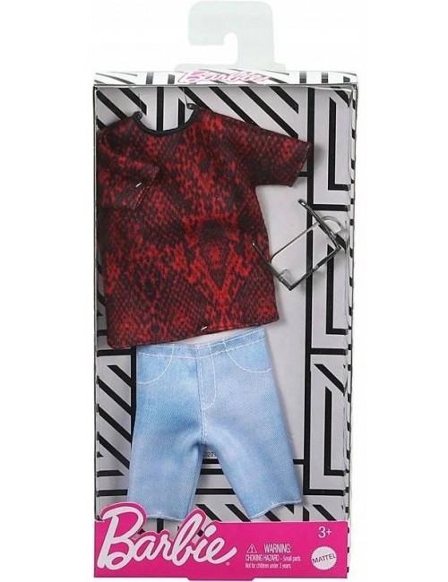 Barbie Ubranko dla Kena Koszulka Jeansowe Spodenki GHX50