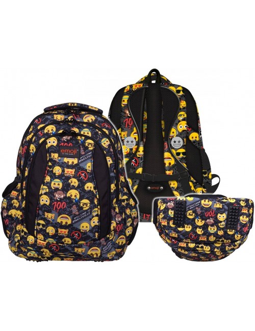 St.Right plecak szkolny Emoji Yellow 4 komory