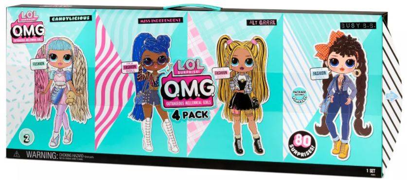 LOL OMG Czteropak Lalek Candylicious Miss Independent Alt Grrrl Busy B.B 4-Pack 423126