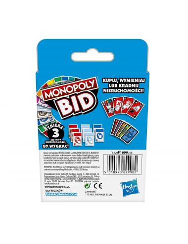 Hasbro Monopoly BID Gra Karciana F1699