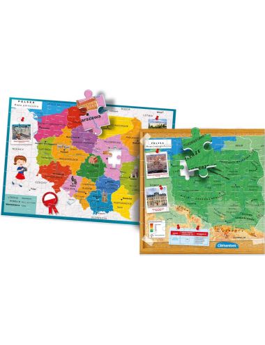 Clementoni Odkrywamy Polskę Puzzle Mapa Polski Województwa 50021
