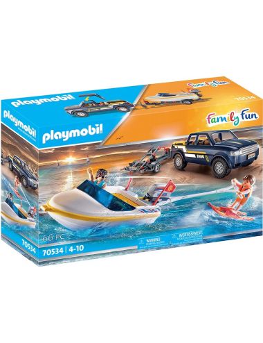 Playmobil Family Fun Pickup z Łodzią Motorową Zestaw Klocki 70534