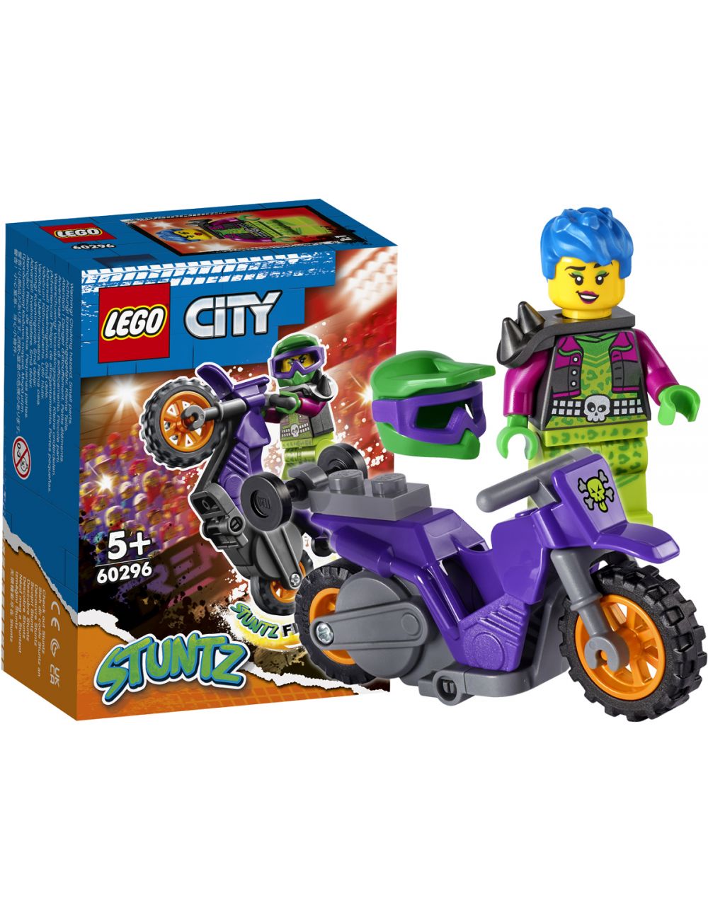 LEGO City Stuntz Wheelie Na Motocyklu Kaskaderskim 60296