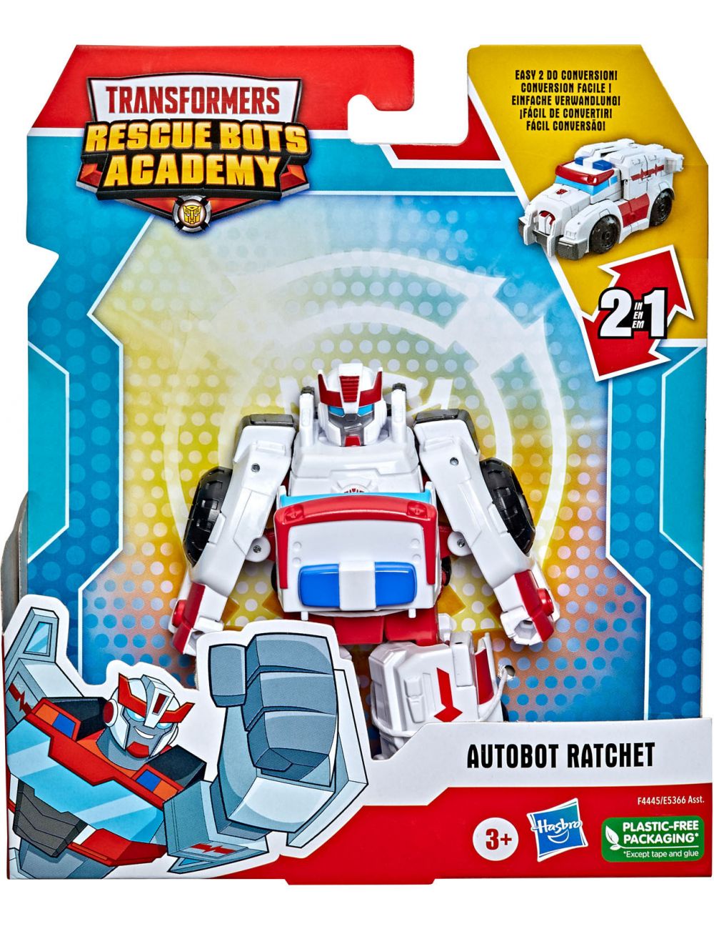 Transformers Rescue Bots Academy Ratchet 2w1 Pojazd Mini Figurka Hasbro F4445