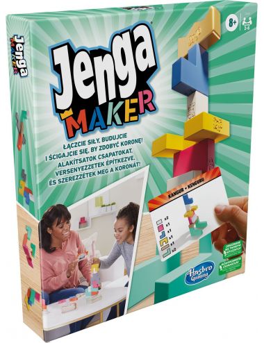 Jenga Maker Gra Zręcznościowa Rodzinna Drewniana Hasbro F4528