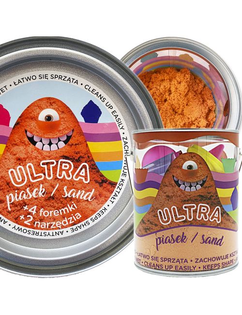 Epee Ultra Piasek Sand Pomarańczowy + 4 Foremki Muffinki 2 Narzędzia 900g Puszka 04254