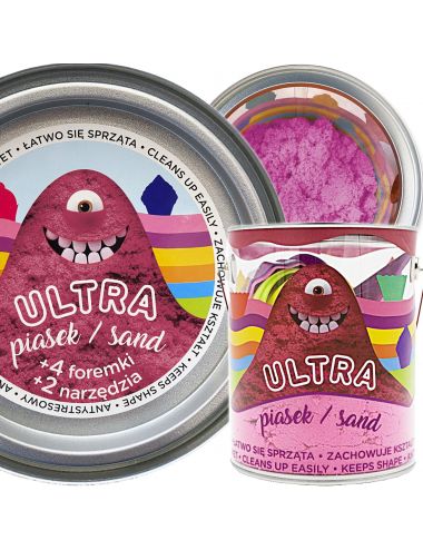 Epee Ultra Piasek Sand Różowy + 4 Foremki Muffinki 2 Narzędzia 900g Puszka 04254