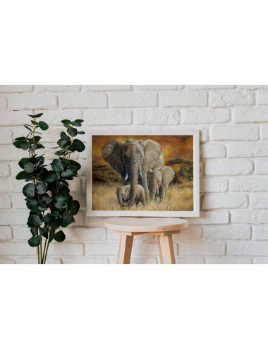 Malowanie Po Numerach Słonie Rodzina Płótno Zestaw Kreatywny Norimpex 1005534