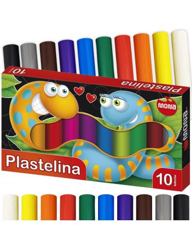 Mona Plastelina Okrągła 10 Kolorów 15g Zestaw 0036