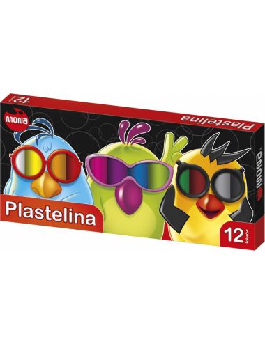Mona Plastelina Okrągła 12 Kolorów 15g Zestaw 0043