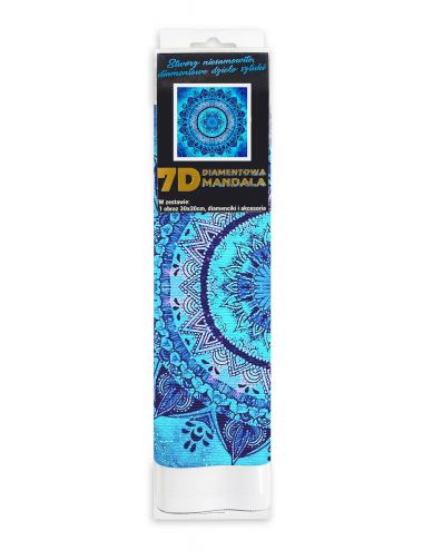 Mandala Diamentowa Mozaika 7D Malowanie Koło Niebiesko-Fioletowe 1006545
