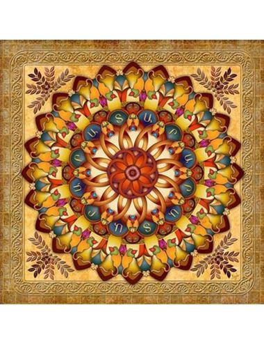 Mandala Diamentowa Mozaika 7D Koło Czerwono-Żółte 1006559