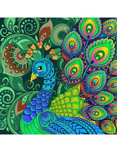 Mandala Diamentowa Mozaika 7D Paw Kolorowy 1006569